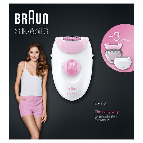 Braun - Épilateur Et Rasoir Silk-Épil 3 - 3270 +3 Accessoires Jambes Et Corps