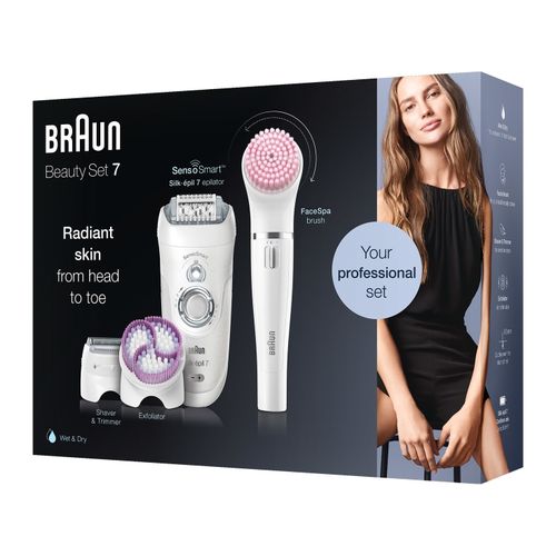 Braun - Épilateur Beauty Set Silk-Épil 7 Sensosmart- Ses 7885 Bs - Blanc