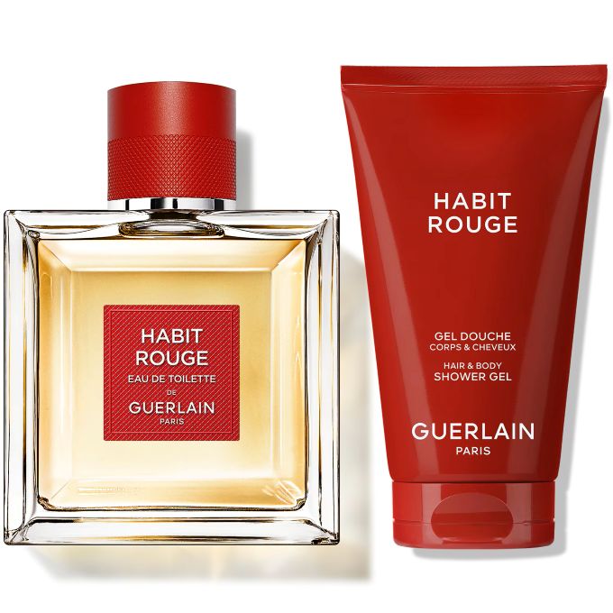 Guerlain Coffret Habit Rouge – Eau de Toilette (100ml) & Gel Douche (75ml) pour Homme