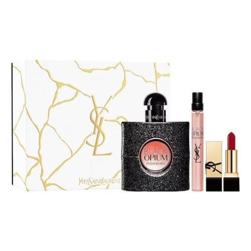 Yves Saint Laurent - Black Opium Coffret Eau de Parfum 90ml + 10ml, Miniature Rouge Pur Couture