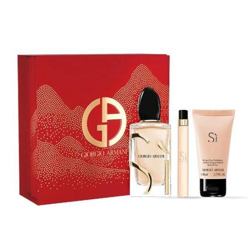 Giorgio Armani - Coffret SI - Eu de Parfum 100ml + Miniature 10ml + Lait Parfumé Hydratant 50ml -