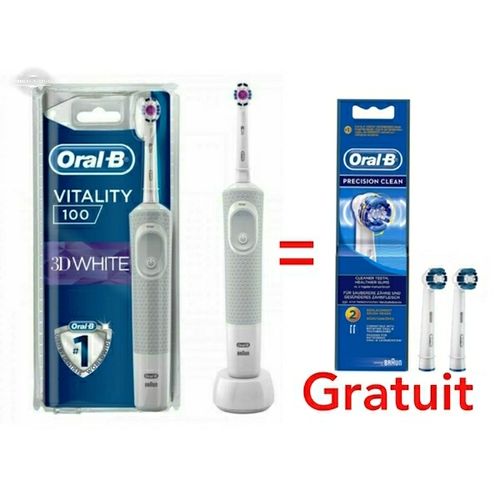 Oral B - Brosse À Dents Électrique Vitality 3Dwhite+Pack 2 Brossettes Gratuit