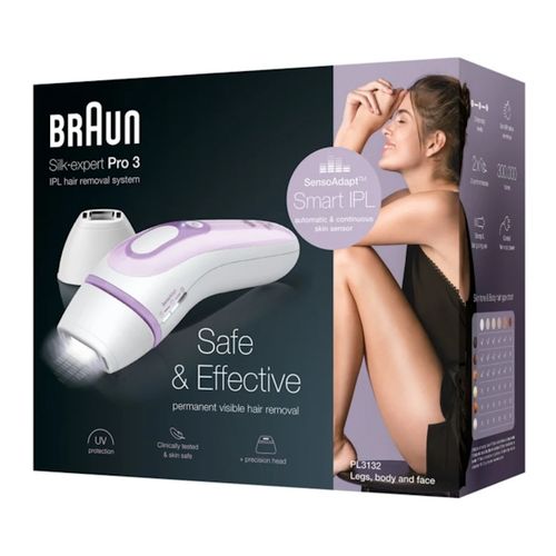 Braun - Epilateur Silk Expert Pro 3 - Pl3132 - Blanc / Violet