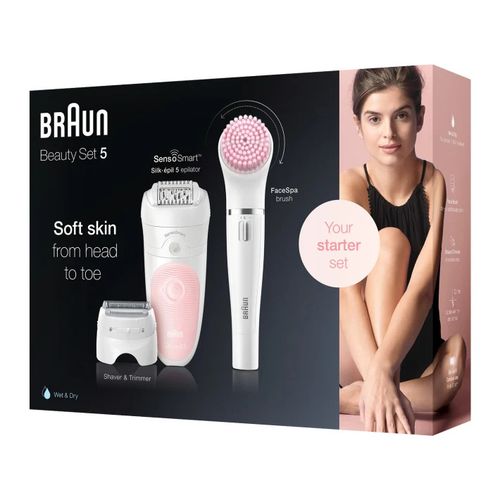 Braun - Épilateur Beauty Set Silk-Épil 5 Sensosmart   - Ses 5885 Bs - Blanc