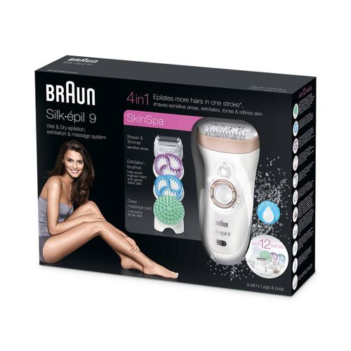 Braun - Silk-épil 9 SkinSpa 9-961V Wet & Dry epilateur + 12 extras