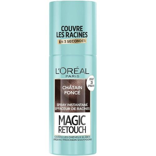 L'Oreal - Spray Instantané Correcteur de Racines & Cheveux Blancs, Magic Retouch, Châtain Foncé, 75 ml