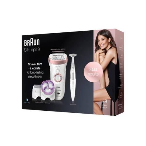 Braun - Silk-épil 9 9/980 SkinSpa SensoSmart Épilateur Électrique Or Rose 13 Accessoires