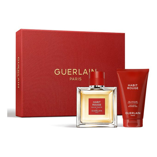 Guerlain Coffret Habit Rouge – Eau de Toilette (100ml) & Gel Douche (75ml) pour Homme