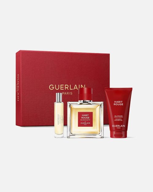 Guerlain Coffret Habit Rouge - Eau de Toilette 100ml + Gel Douche 75ml + Miniature 10ml Pour Homme