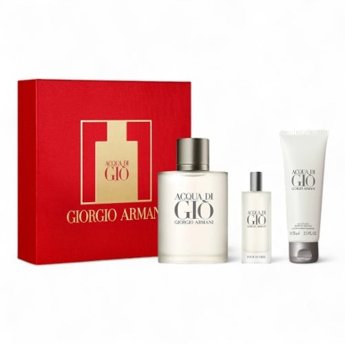 Giorgio Armani Coffret Acqua Di Gio Eau De Toilette Homme 100ml + Miniature 15ml + Gel Douche 75ml