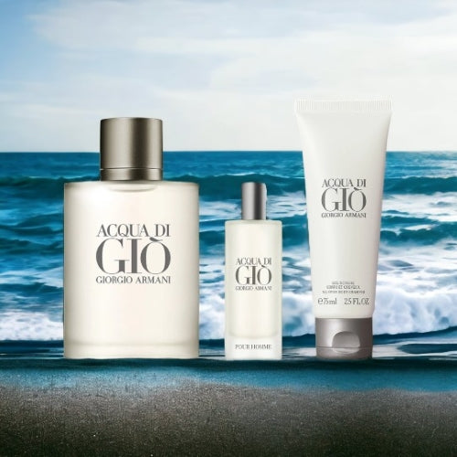 Giorgio Armani Coffret Acqua Di Gio Eau De Toilette Homme 100ml + Miniature 15ml + Gel Douche 75ml