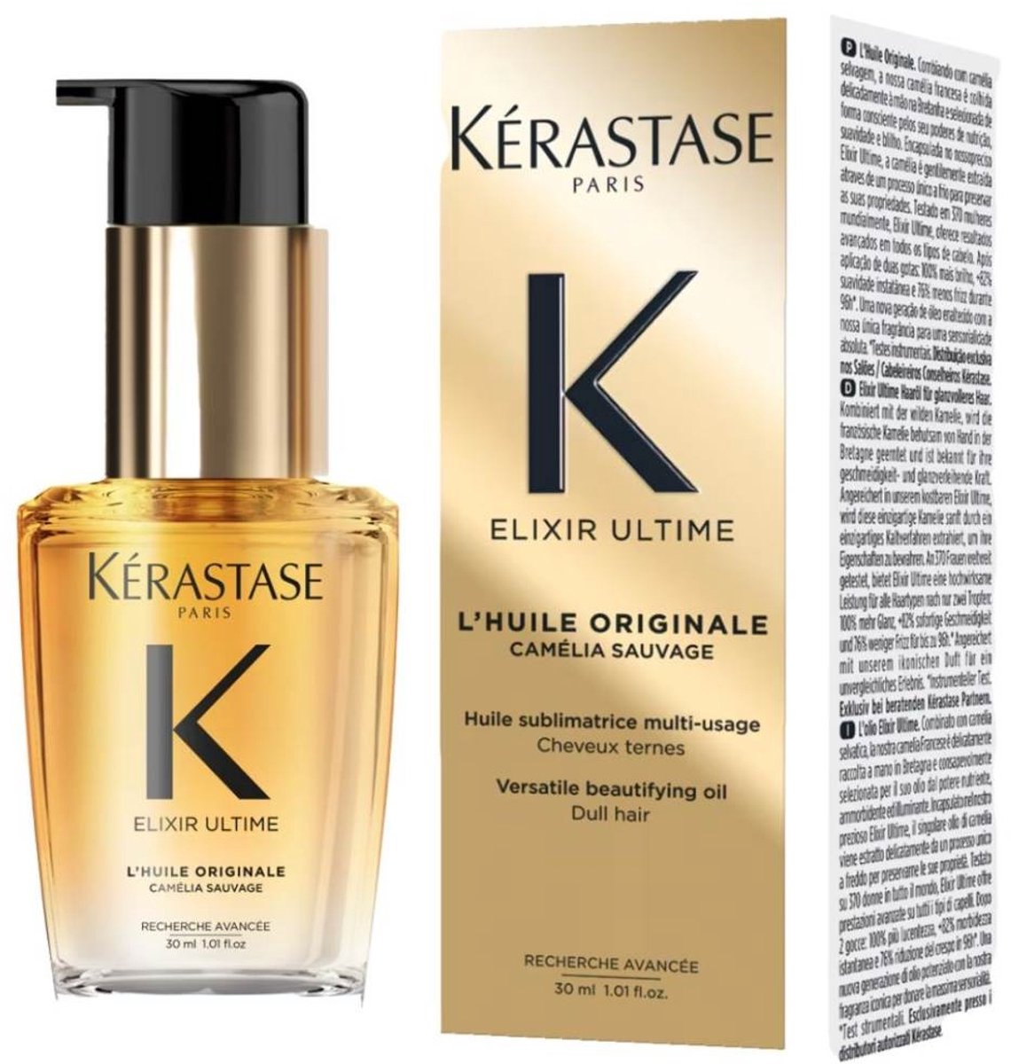 Kérastase Elixir Ultime L’Huile Originale – Éclat Sublimateur au Camélia Sauvage 30ml