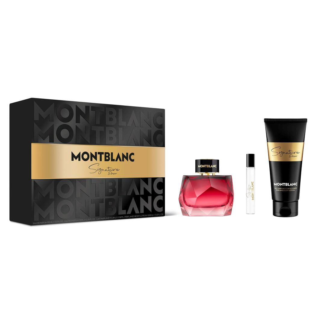 Mont Blanc Coffret SIGNATURE ELIXIR - Eau de Parfum Femme 90ml +Miniature 7.5ml + Body Lotion 100ml