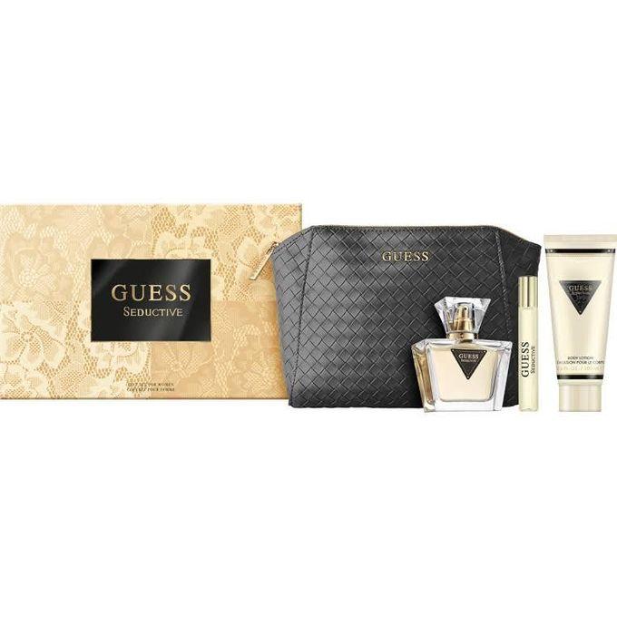 Guess - SEDUCTIVE Coffret -Eau de Toilette 75ml + Miniature 15ml + Lait Corporel 100ml + trousse de Toilette -
