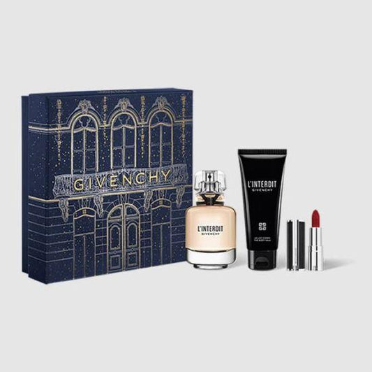 Givenchy - Coffret L'Interdit - Eau de Parfum 50ml + Lait Corps 75ml + Rouge a Lèvre 1,5g 