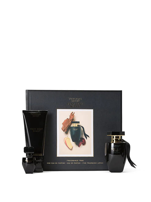 Victoria's Secret VERY SEXY NIGHT Fragrance Trio: Eau de Parfum 50ml + Mini Eau de Parfum 7.5ml + Lotion Parfumée de luxe 100ml